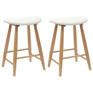vidaXL Valgomojo kėdės 2 pcs Natūrali 46 x 37 x 63 cm