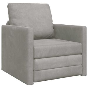 vidaXL Sofa lova &Scaron;viesiai pilka 74 x 77 x 81 cm Aksomas