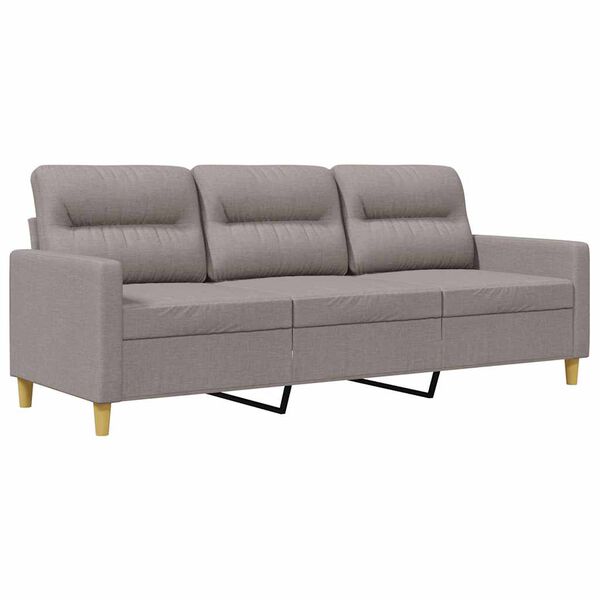 vidaXL Trivietė sofa, taupe spalvos, 180cm, audinys