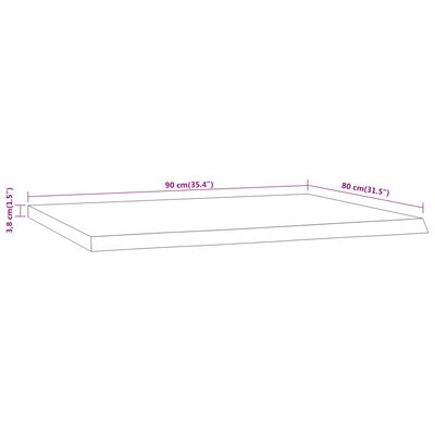 vidaXL Rašomojo stalo stalviršis, 90x80x3,8cm, akacijos masyvas
