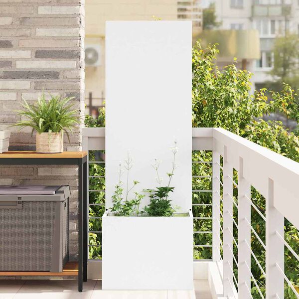 vidaXL Sodo privatumo ekranas &bdquo;Fretwork&ldquo; Balta 50 x 140 cm