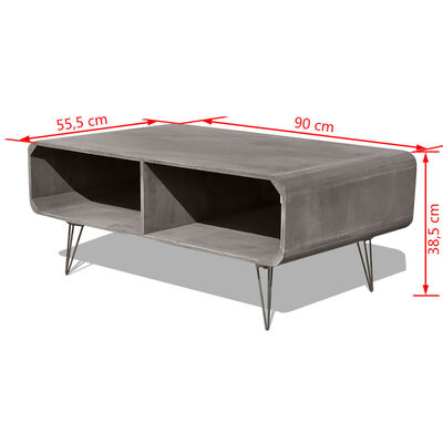 vidaXL Kavos staliukas, pilkas, paulovnijos mediena, 90x55,5x38,5cm