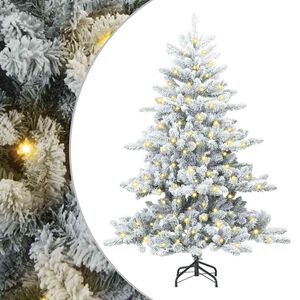 vidaXL Dirbtinė Sulankstoma Kalėdų Eglutė Balta 150 cm PVC ir Plienas