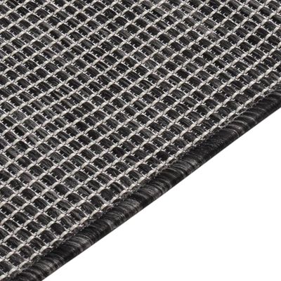 vidaXL Lauko kilimėlis, pilkos spalvos, 80x150cm, plokščio pynimo