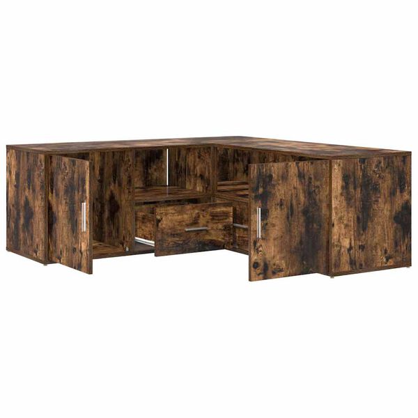 vidaXL Kampinė spintelė, dūminio ąžuolo, 200x40x45cm, apdirbta mediena