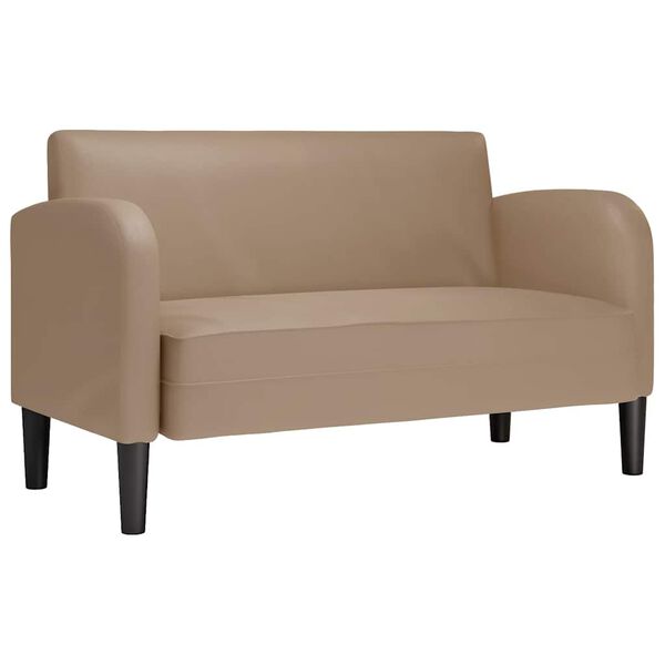 vidaXL Loveseat sofa, kapučino spalvos, 110cm, dirbtinė oda