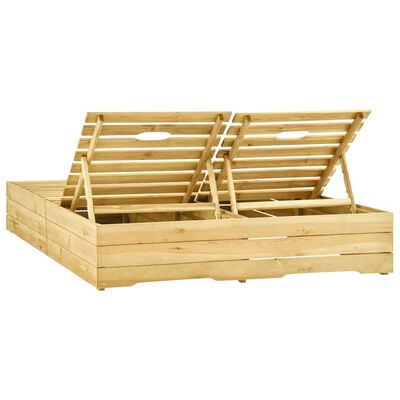 vidaXL Dvivietis saulės gultas, žaliai impregnuota pušies mediena