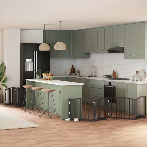 vidaXL Varteliai &scaron;unims su durimis, 12 segmentų, juodi, 960cm, tuopa