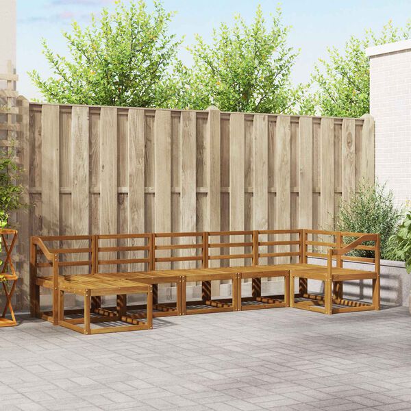 vidaXL Lauko sofos komplektas 7 pcs Natūrali Kietos akacijos mediena