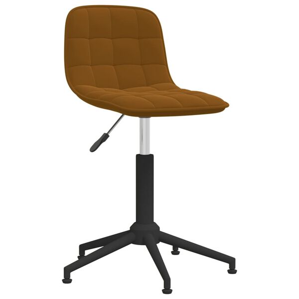 vidaXL Pasukama valgomojo kėdė, rudos spalvos, aksomas