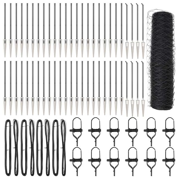 vidaXL Tvorelės stulpas Pilka 100 x 0,8 m (50 mm tinklelis)