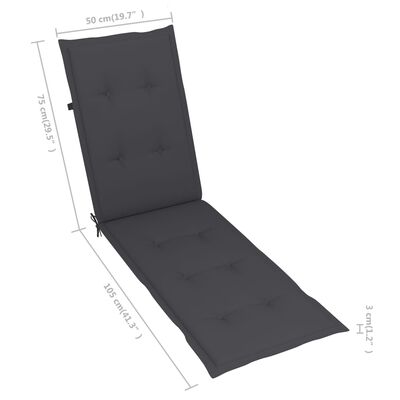 vidaXL Lauko terasos kėdė su pakoja ir pagalvėle, akacijos masyvas