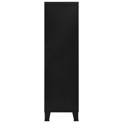 vidaXL Drabužių spinta, juodos spalvos, 90x40x140cm, plienas