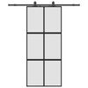 vidaXL Stumdomos durys su įrangos rinkiniu, juodas, 90x205 cm
