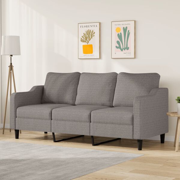 vidaXL Trivietė sofa, taupe spalvos, 180cm, audinys