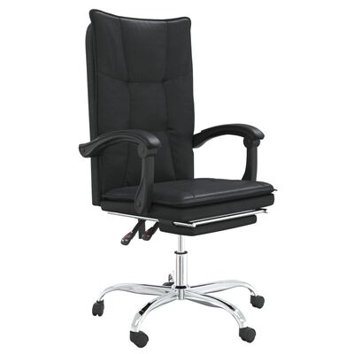 vidaXL Atlošiama biuro kėdė, juodos spalvos, dirbtinė oda