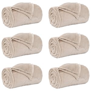 vidaXL Mesti antklodės 6 vnt. Smėlio 130 x 150 cm 2.98 kg Flysas