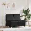 vidaXL Modulinis sofa vienetas be rankų 2 pcs Juoda 55 x 74 x 82 cm