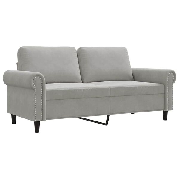 vidaXL Dvivietė sofa, &scaron;viesiai pilkos spalvos, 140cm, aksomas