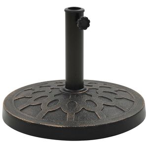 vidaXL Skėčio stovas, bronzinis, sint. derva, 13 kg, apvalus