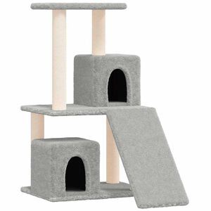 vidaXL Draskyklė katėms su stovais i&scaron; sizalio, &scaron;viesiai pilka, 82cm