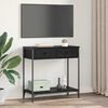vidaXL Konsolinis stalas su stalčių Juodas ąžuolas 75 x 34,5 x 75 cm