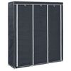 vidaXL Drab. spinta su skyr. ir stryp., juoda, 150x45x175cm, audinys
