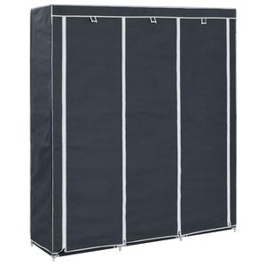 vidaXL Drab. spinta su skyr. ir stryp., juoda, 150x45x175cm, audinys