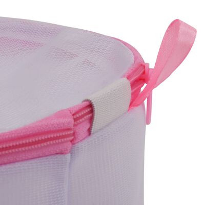 vidaXL Skalbinių krepšys, 3d., baltos ir rožinės spalvos