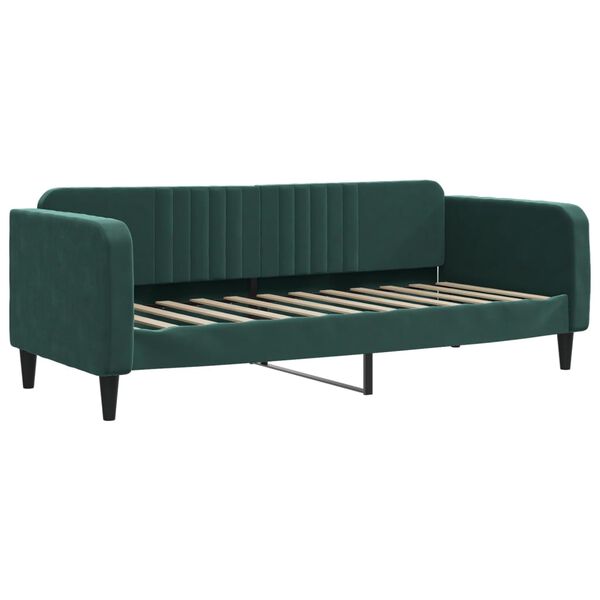 vidaXL Sofa, tamsiai žalios spalvos, 80x200cm, aksomas