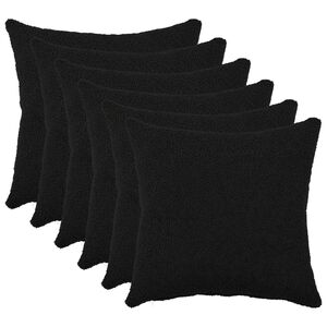 vidaXL Pagalvėlės užvalkalas 6 pcs HEERLEN Juoda 30 x 30 cm Boucl&eacute;
