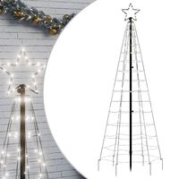 vidaXL Šviečianti Kalėdų eglutė, 180cm, 220 šaltų LED, kūgio formos