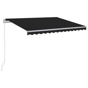 vidaXL Rankiniu būdu i&scaron;traukiama markizė su LED, antracito, 300x250cm