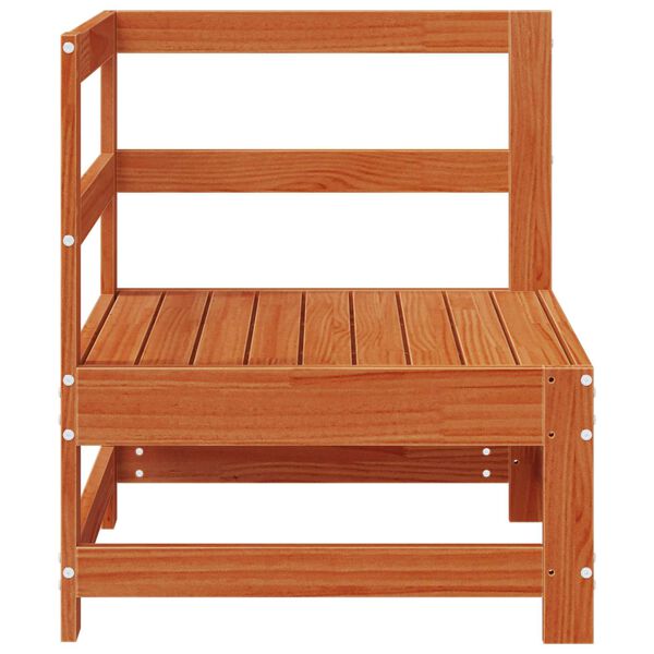 vidaXL Sodo kampinis sofų Tvirtas pu&scaron;ies medis Va&scaron;ko Ruda