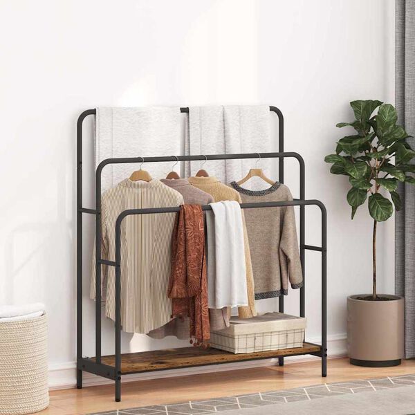 vidaXL Drabužių stalčius su lentyna Senas medis 90 x 30 x 100,5 cm