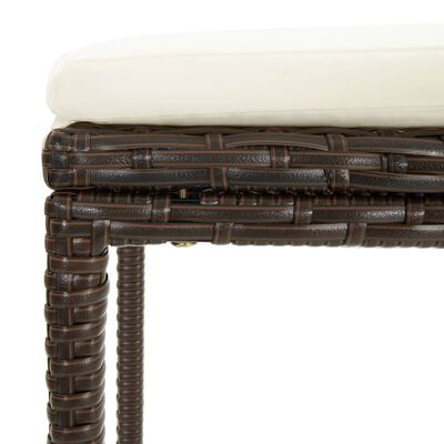 vidaXL Sodo baro baldų komplektas su pagalvėlėmis, 5 dalių, rudas