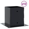 vidaXL Stulpų pagrindai kvadratiniai, 12vnt., antracito sp., 101x101mm