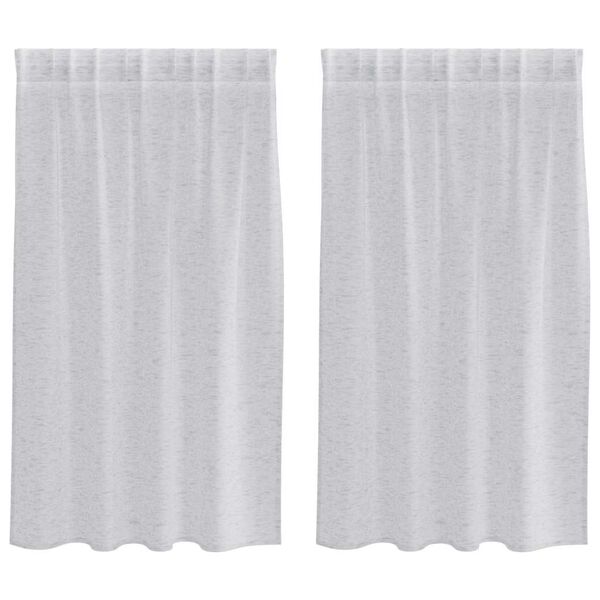 vidaXL Voile Užuolaida 2 pcs &Scaron;viesiai pilka 140 x 140 cm Poliesteris