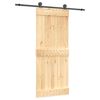 vidaXL Slankios durys Natūrali ir juoda 85 x 210 cm