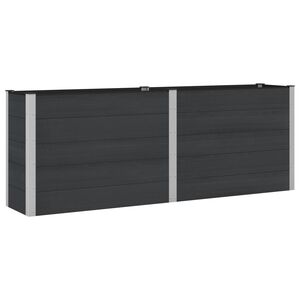 vidaXL Paauk&scaron;tinta sodo lova Juoda 250 x 50 x 91 cm aliuminis