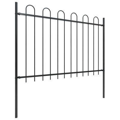 vidaXL Sodo tvora su apvaliais viršugaliais, juoda, 8,5x1,2 m, plienas