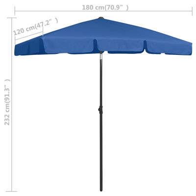 vidaXL Paplūdimio skėtis, tamsiai mėlynos spalvos, 180x120cm