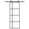 vidaXL Stumdomos durys su įrangos rinkiniu, 76x205cm, ESG ir aliuminis