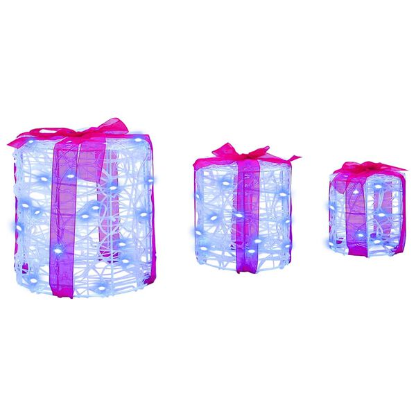 vidaXL Dovanos Dėžutės Dekoracija 3 pcs Mėlyna 20 x 20 x 21 cm Akrilas