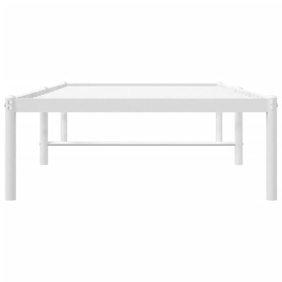 vidaXL Metalinis lovos rėmas, baltos spalvos, 75x190cm