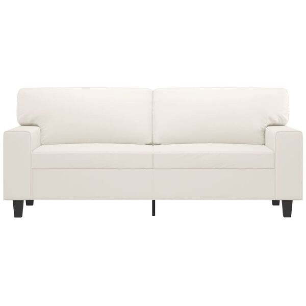 vidaXL Dvivietė sofa, kreminės spalvos, 140cm, dirbtinė oda
