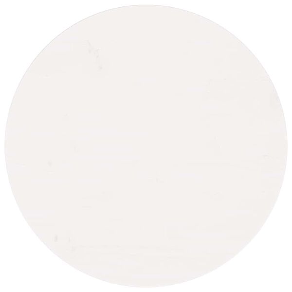 vidaXL Stalvir&scaron;is, baltas, 60x3cm, pu&scaron;ies medienos masyvas, apskritas