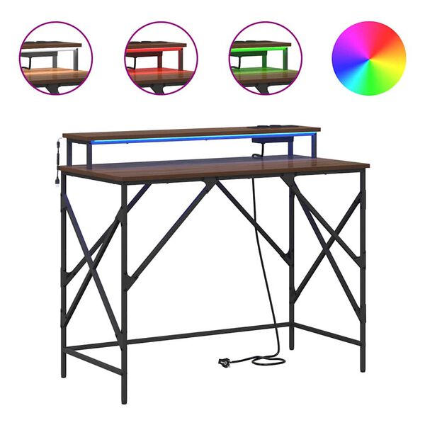 vidaXL Stalas Rudas ąžuolas 100 x 50 x 86,5 cm Apdirbta mediena