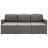 vidaXL Trivietė modulinė sofa-lova, taupe spalvos, audinys