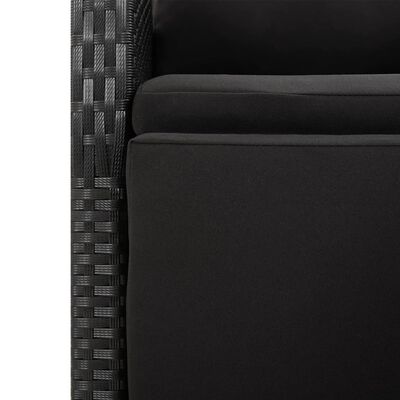 vidaXL Sodo komplektas su pagalvėlėmis, 9 dalių, juodas, poliratanas